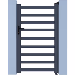 Habitat Et Jardin Portillon Aluminium Ajouré "marius" - 100 X 180 Cm - Gris