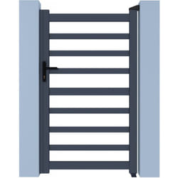 Habitat Et Jardin Portillon Aluminium Ajouré "marius" - 100 X 180 Cm - Gris