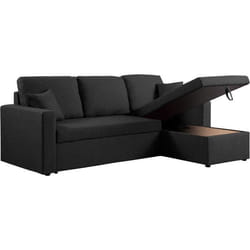 Habitat Et Jardin Canapé D'angle Convertible/ Réversible Avec Coffre "alain Ii" - 3 Places - Noir