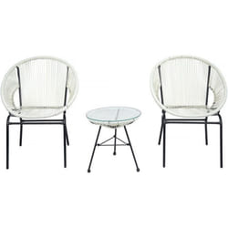 Salon de jardin acapulco Poli- 2 places - Blanc