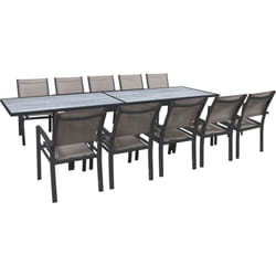 Habitat Et Jardin - Salon de jardin repas extensible 'Lagos' - 200/320 x 105 x 76 cm - Taupe - 10 places