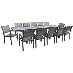 Habitat Et Jardin - Salon de jardin repas extensible 'Lagos' - 200/320 cm - Taupe - 12 places