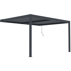 Pergola adossée en aluminium 'Windsor' - Gris anthracite - 3 x 4 m