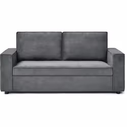 Canapé convertible express en tissu Clara - 185 x 90 x 88 cm - Gris