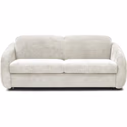 Canapé convertible express en tissu texturé Laurie - Couchage 140 cm - 3 places - Beige