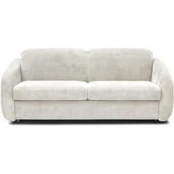 Canapé convertible express en tissu texturé Laurie - Couchage 140 cm -  3 places - Beige