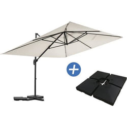 Habitat Et Jardin Parasol Jardin Déporté En Aluminium "sky 4" - 3 X 4 M - Ecru - Dalles à Lester Incluses