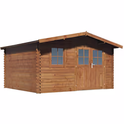 Habitat Et Jardin Abri De Jardin En Bois Traité Marron Autoclave "valmont" - 14 M² -28 Mm