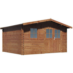 Habitat Et Jardin Abri De Jardin En Bois Traité Marron Autoclave "valmont" - 14 M² -28 Mm