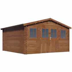 Habitat Et Jardin Abri De Jardin Bois Traité Autoclave Marron "lormont" - 21,2 M² - 28 Mm