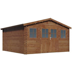 Habitat Et Jardin Abri De Jardin Bois Traité Autoclave Marron "lormont" - 21,2 M² - 28 Mm