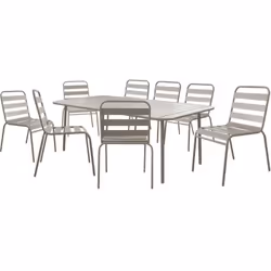 Ensemble table de jardin "Bilbao" - 8 places - Dimensions de la table : 180 x 90 x 71 cm - 8 chaises empilables - Dimensions  ...