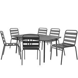 Habitat Et Jardin Salon De Jardin Repas En Métal "bilbao" - 6 Places - Gris