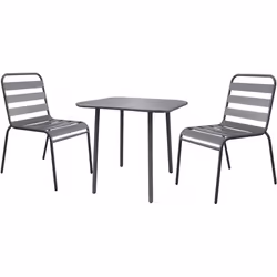 Habitat Et Jardin Salon De Jardin Repas En Métal "bilbao" - 2 Places - Gris