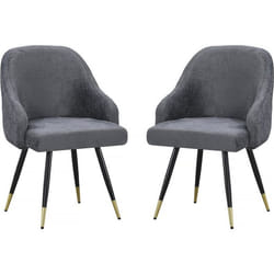 Lot de 2 chaises en tissu Harmony - 54 x 57 x 90 cm - Gris