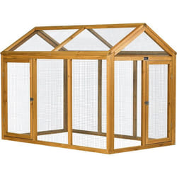 Enclos extension en bois pour poulailler Coco - 6 poules - Marron