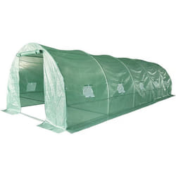 Serre tunelle de jardin 8 x 3 m Lys - 24 m² - 140g - Vert