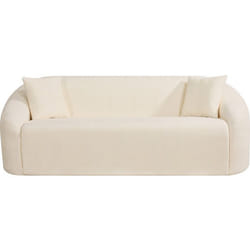 Canapé droit fixe en tissu Ondine - 3 places - Beige