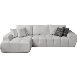 Canapé dangle gauche en tissu style bubble Sidonie - 4 places - Gris