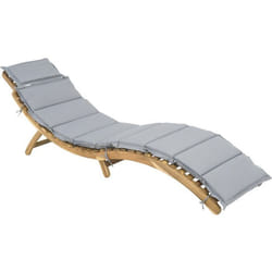 Bain de soleil en bois avec coussins inclus Jakarta - Gris