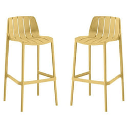 Lot de 2 chaises hautes de jardin empilable Vaena - Jaune
