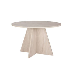 Table à manger en bois Virella - 120 x 120 x 75 cm - Travertin