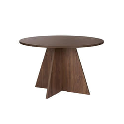 Table à manger en bois Virella - 120 x 120 x 75 cm - Noyer