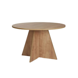 Table à manger en bois Virella - 120 x 120 x 75 cm - Chêne Saphir