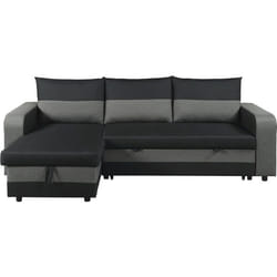 Canapé dangle réversible/convertible en tissu Victor - 3 places - Noir