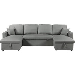 Canapé dangle panoramique convertible en tissu Alain - 4 places - Gris