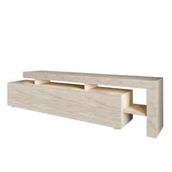 Meuble TV en bois Beliz - 192 x 37 x 53 cm - Travertin