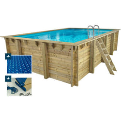 Habitat Et Jardin Panama Piscine hors sol Rectangle 24000 L Bois