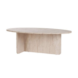 Table basse en bois Orba - 120 x 65 x 40 cm - Travertin