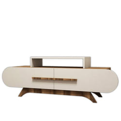 Meuble TV en bois Rose - 145 x 36 x 49 cm - Crème de noix