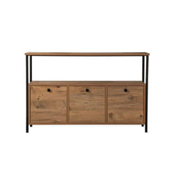 Console en bois Solace - 120 x 29 x 77 cm - Pin atlantique Noir