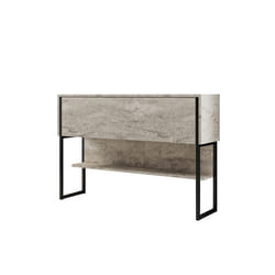 Console en bois Luxe - 120 x 30 x 80 cm - Travertin Noir