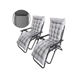 Lot de 2 fauteuils de jardin inclinable zéro gravité avec coussin matelassé Sintra - Noir
