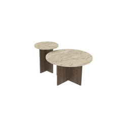Ensemble de table basse en bois Private 70 x 70 x 40 cm - Travertin
