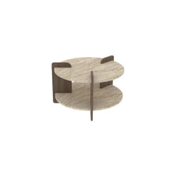 Table basse en bois Oalla 70 x 70 x 45 cm - Travertin