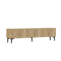 Meuble TV en bois Oscar - 180 x 31 x 45 cm - Marron clair