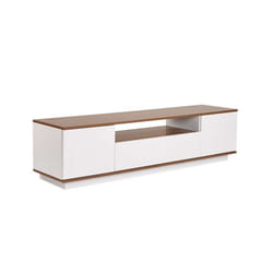 Meuble TV en bois Veramont - 180 x 44 x 44 cm - Marron foncé