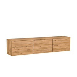 Meuble TV suspendu en bois avec éclairage LED Neon illuminated - 160 x 32 x 35 cm - Marron