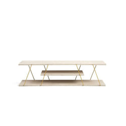 Meuble TV en bois Canaz - 120 x 30 x 33 cm - Travertin