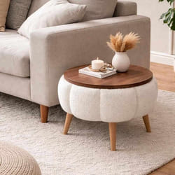 Table dappoint en bois Papatya - 45 x 45 x 44 cm - Blanc