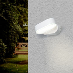 Silamp - Applique Murale Blanche led IP54 Orientable Ovale - Blanc Chaud 2300K - 3500K