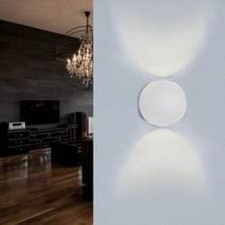 Silamp - Applique Murale Blanche Design led Double Faisceaux IP54 6W - Bl