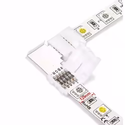 Le Connecteur D'angle pour Ruban LED RGBW 10mm permet de relier facilement les rubans LED RGBW en formant des angles, idéal p ...
