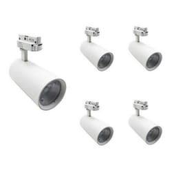 Silamp - Spot led sur Rail 30W 60° Monophasé blanc (Pack de 5) - Blanc Chaud 2300K - 3500K