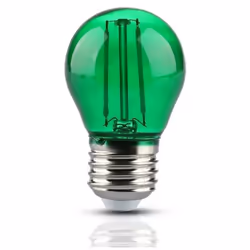 Commandez l'Ampoule LED E27 Filament 2W G45 Vert pour éclairer votre pièce d'une lumière verte agréable et douce. L'ampoule E ...