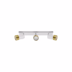 Plafonnier 3 Spots Orientables BLANC et OR pour Ampoule GU10 - SILAMP